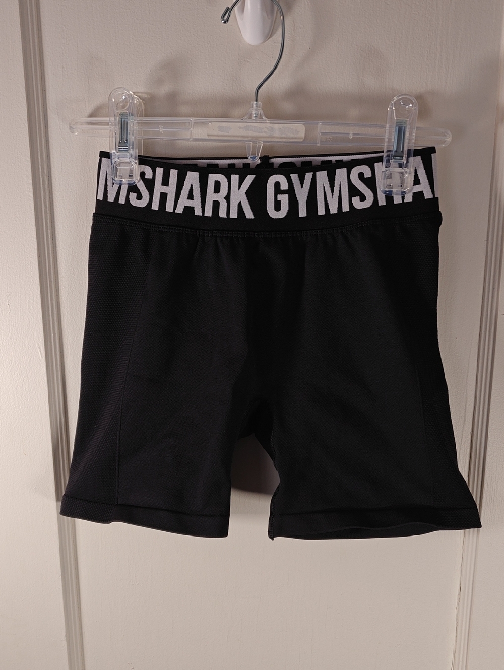 Gymshark Black and White Branded Waistband Training Shorts